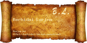 Berhidai Larina névjegykártya
